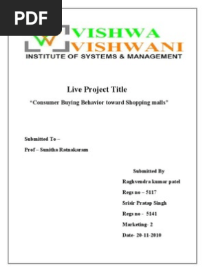 shopping mall research paper literature review on consumer behaviour towards shopping malls